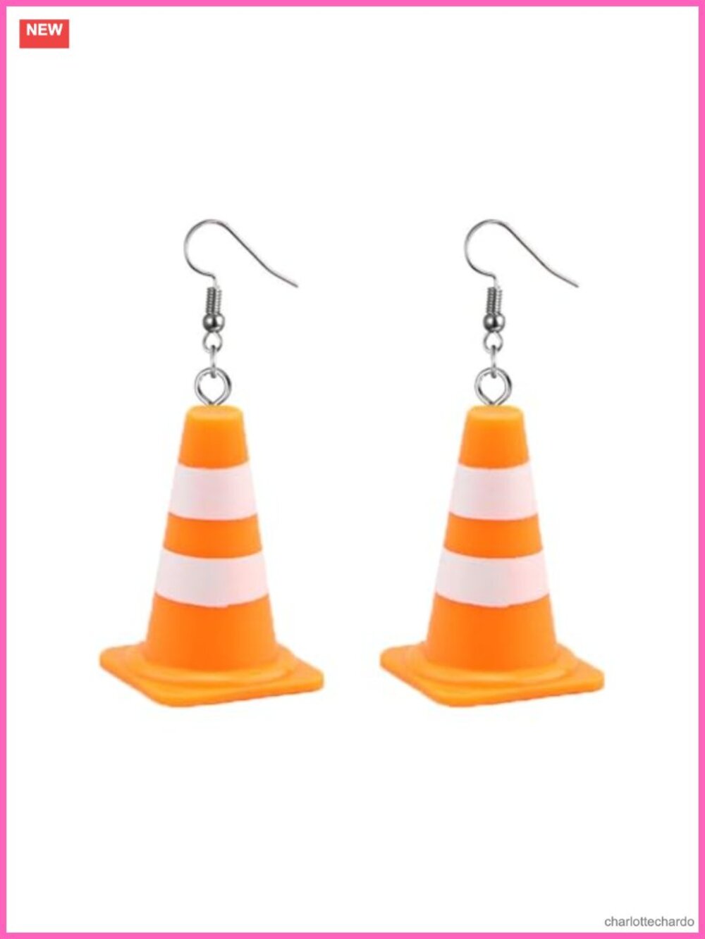 Traffic Cone Dangle Earrings Lightweight Acrylic Drop Earrings for Women